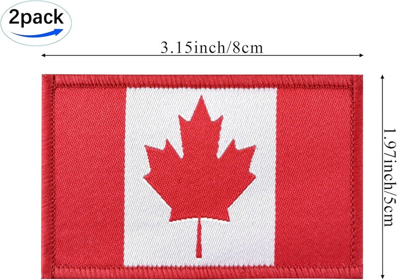 QQSD Canada Flag Patch Canadian Tactical Patch - Hook and Loop Fastener, 2 Pack - Image 3